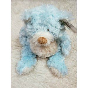 Ganz Plush Teddy Bear Bellifuls Blue Stuffed Animal Rattle 12” Rare Brown Nose